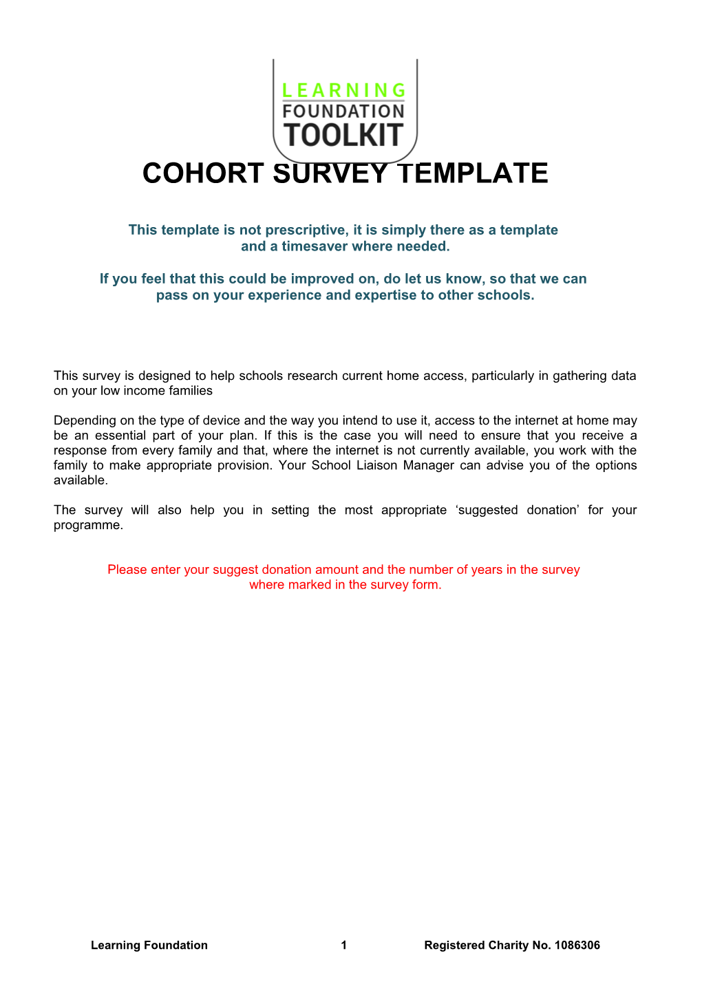 Cohort Survey Template