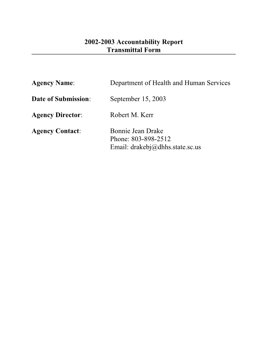 2002-2003 Accountability Report