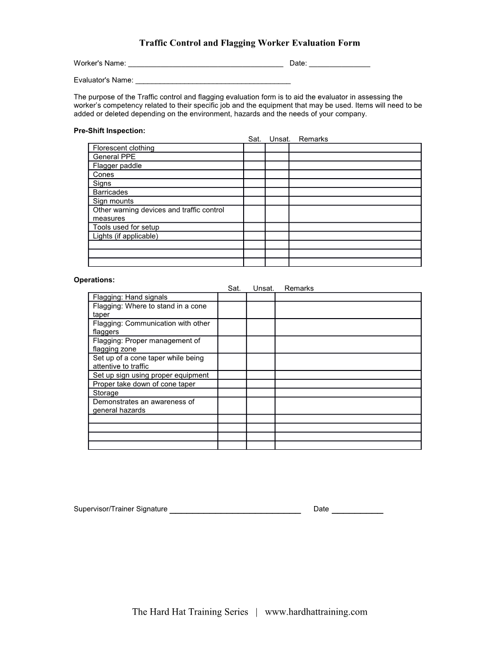 Articulated Boom Truck Operator Evaluation Form