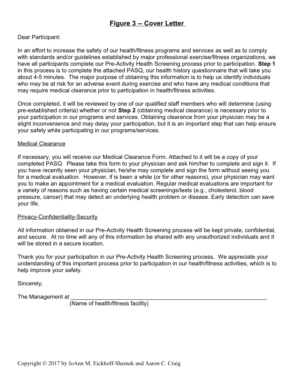 Figure 3 Cover Letter