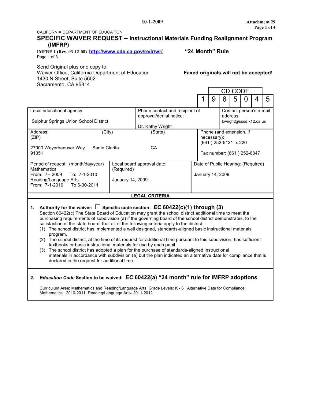 July 2009 Waiver Item WC3 Attachment 29 - Meeting Agendas (CA State Board of Education)