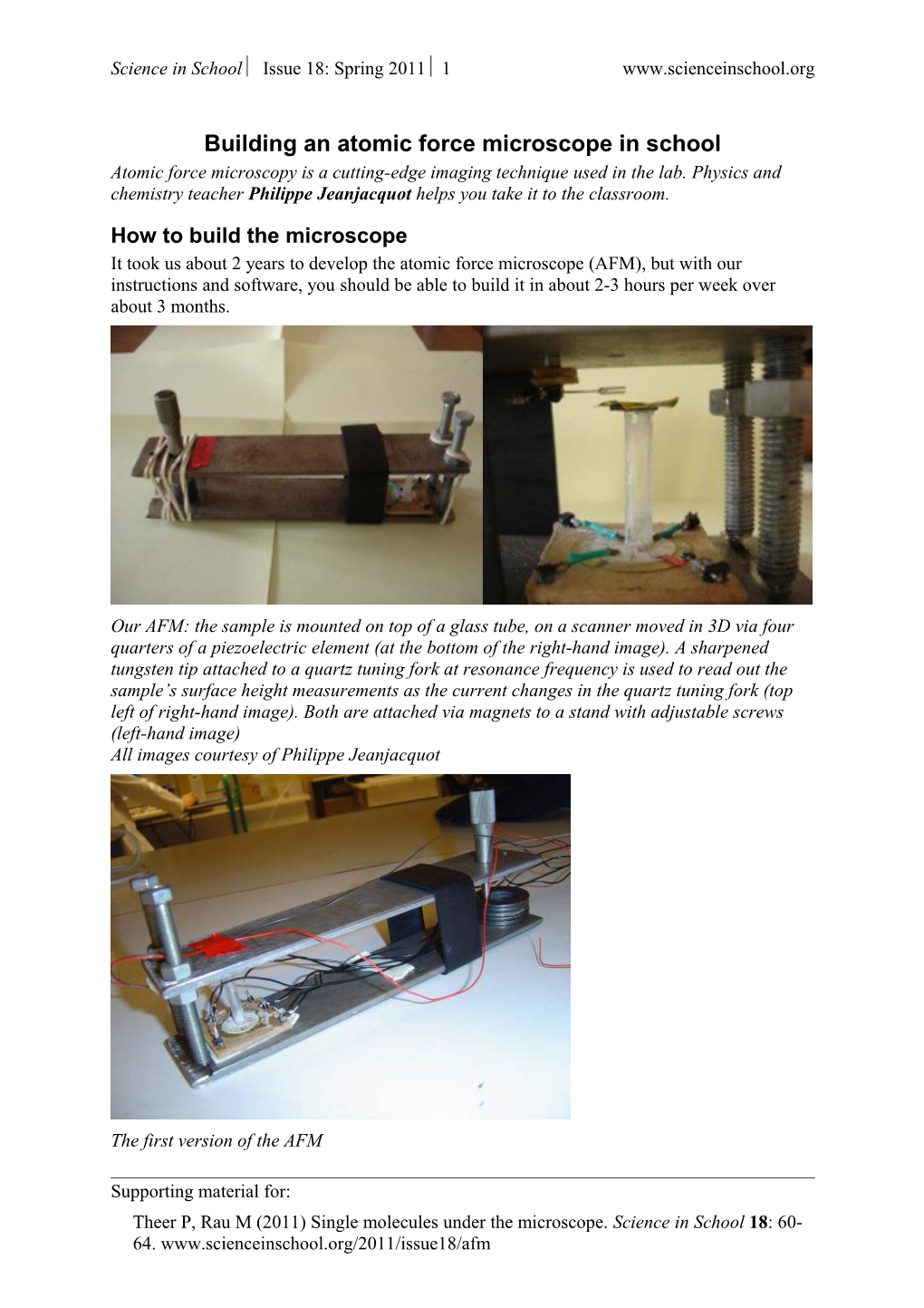 Building an Atomic Force Microscope in School