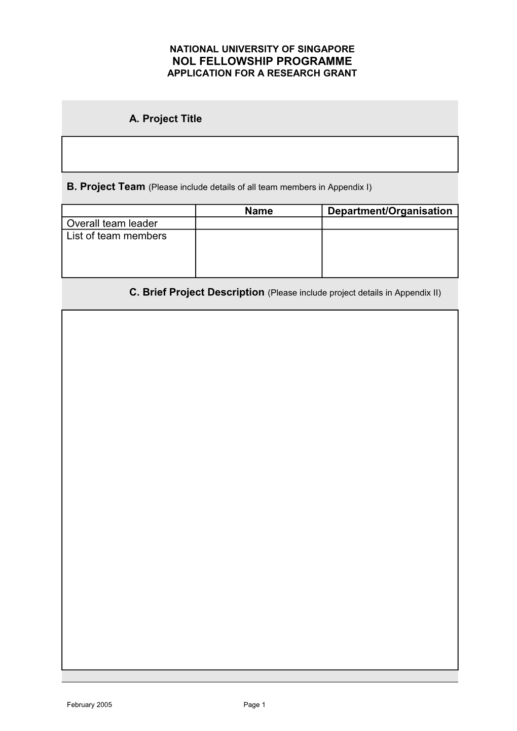 Project Proposal for Joint MPA-TRI R&D Programme