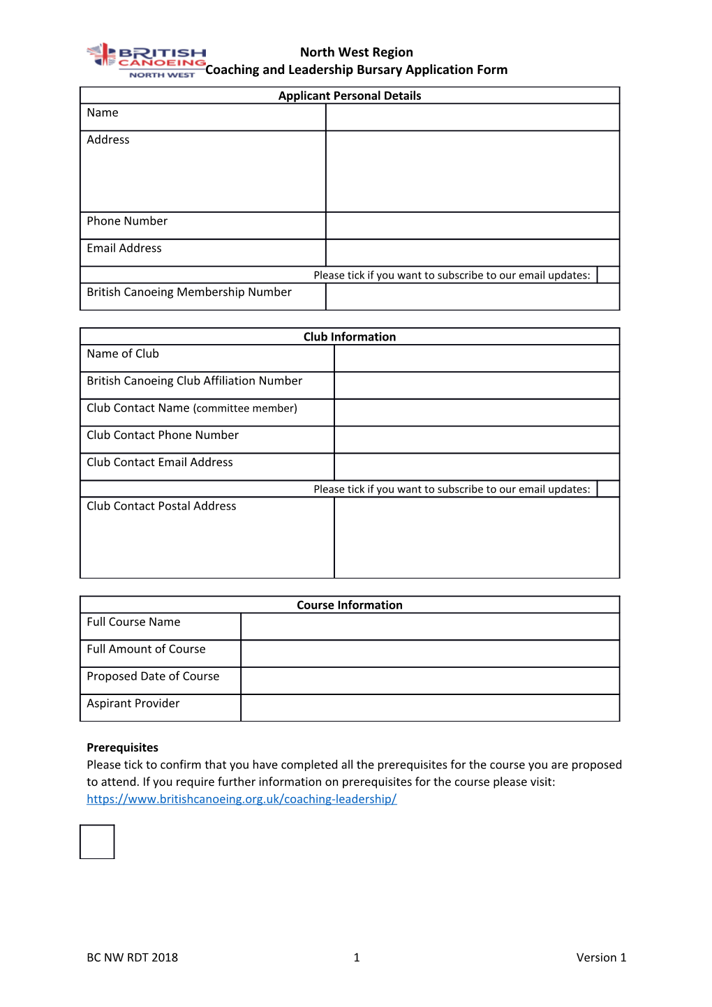 Coaching and Leadership Bursaryapplication Form