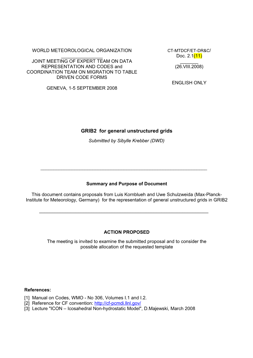 GRIB 2 for General Unstructured Grids