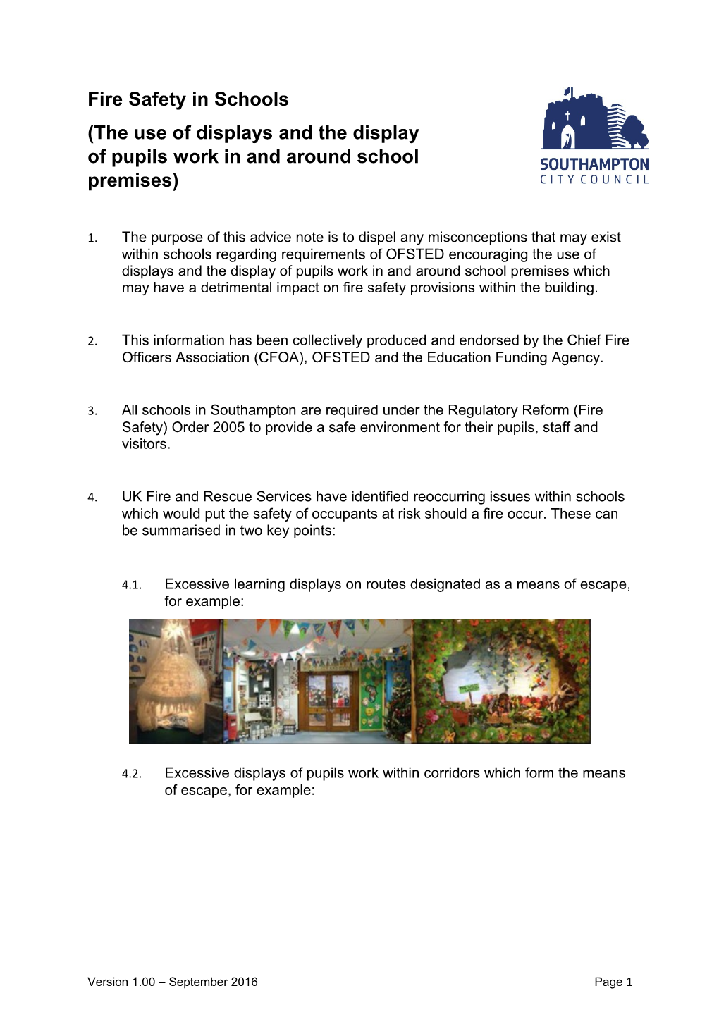 The Use of Displays and the Display of Pupils Work in and Around School Premises