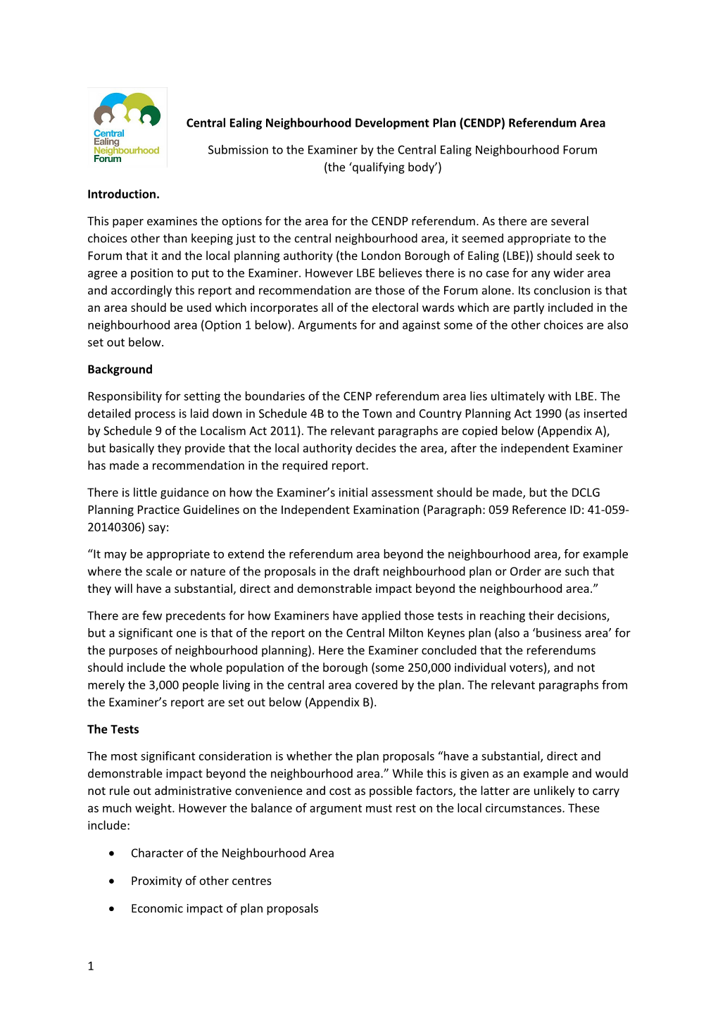 Central Ealing Neighbourhood Development Plan (CENDP) Referendum Area