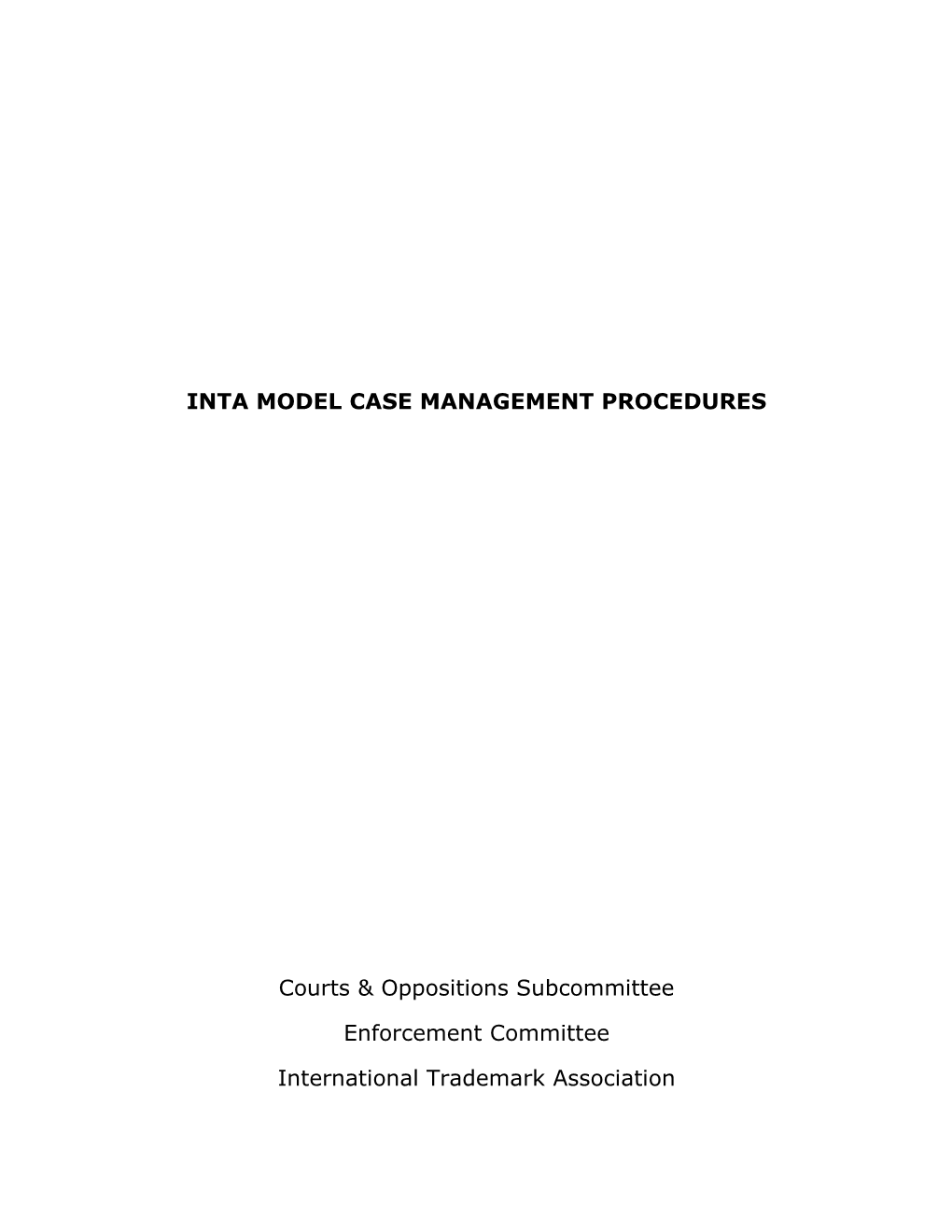 Inta Model Case Management Procedures