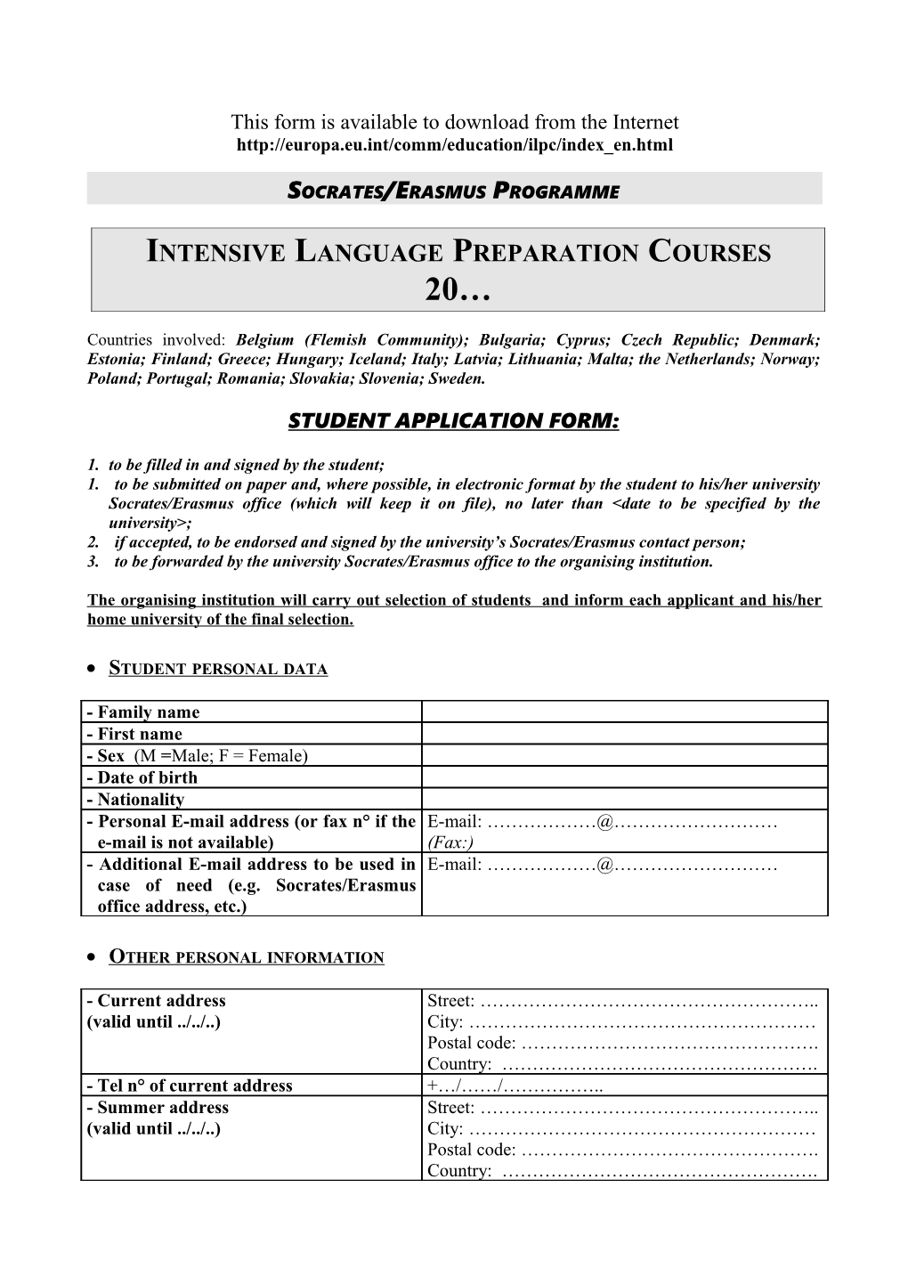 This Form Is Available to Download from the Internet