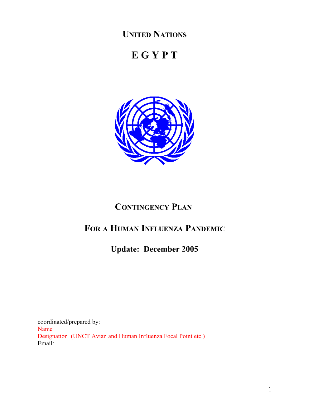 Egypt Contingency Plan
