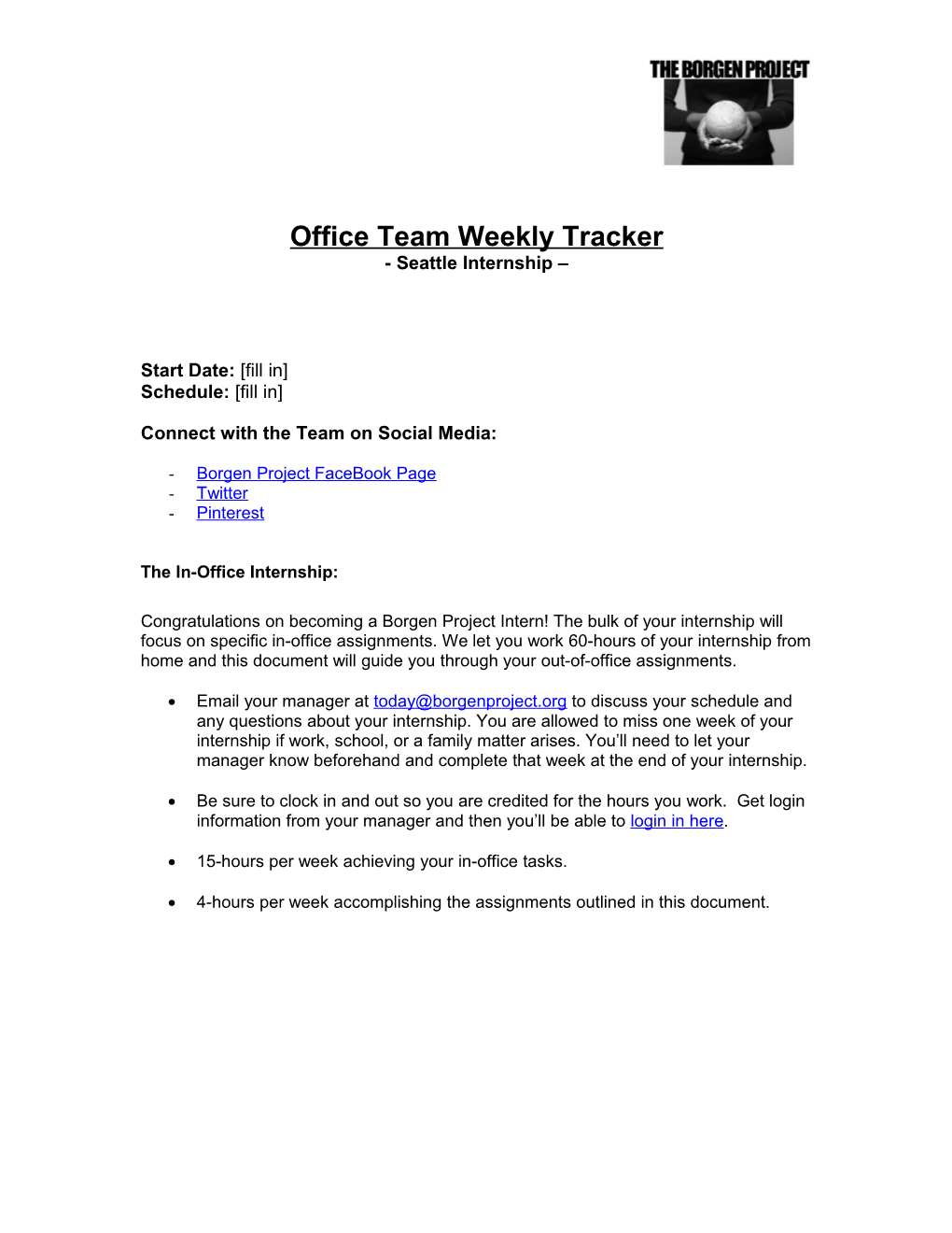 Office Team Weekly Tracker