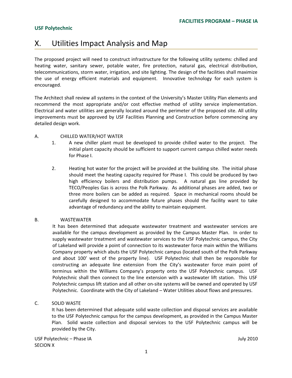 X.Utilities Impact Analysis and Map