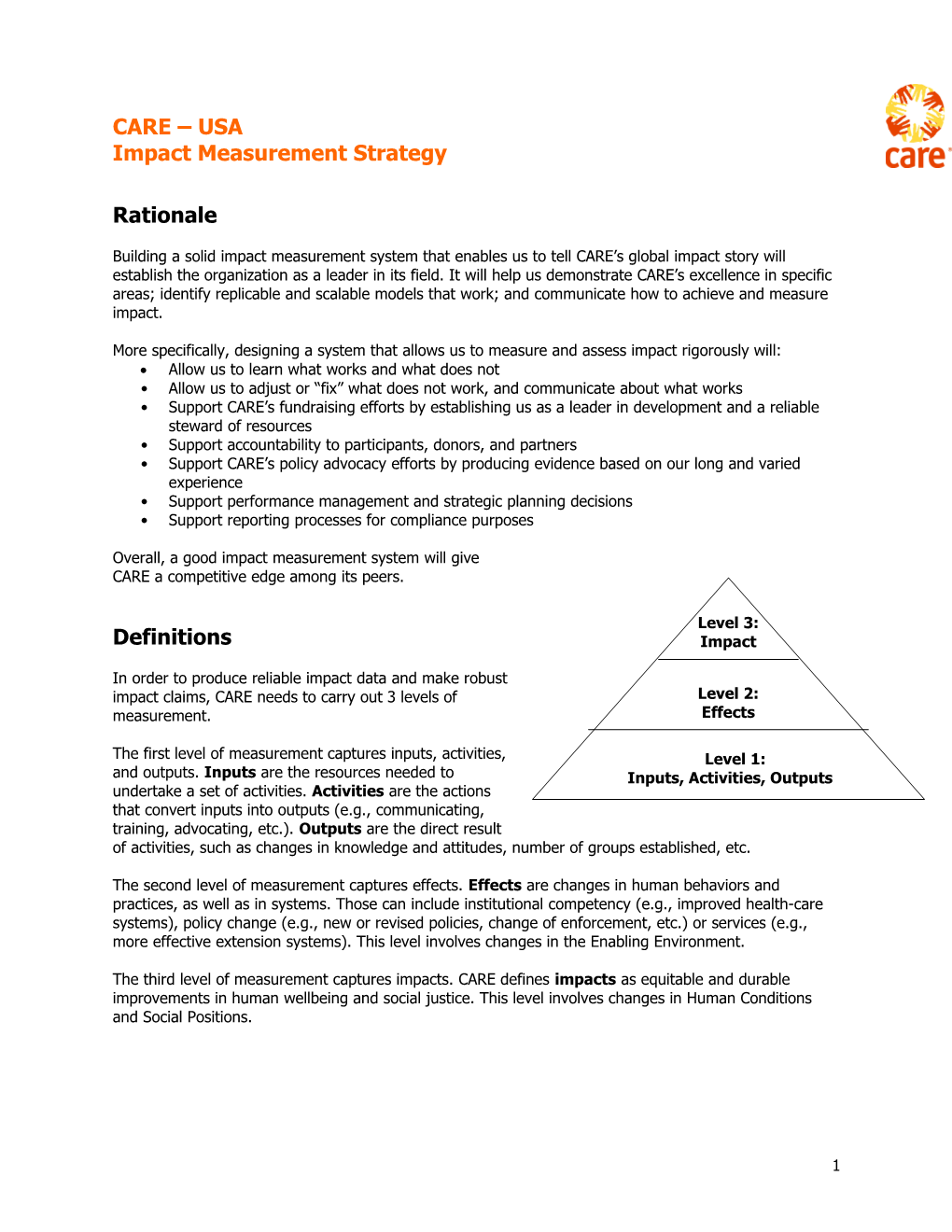 Impact Measurement Strategy