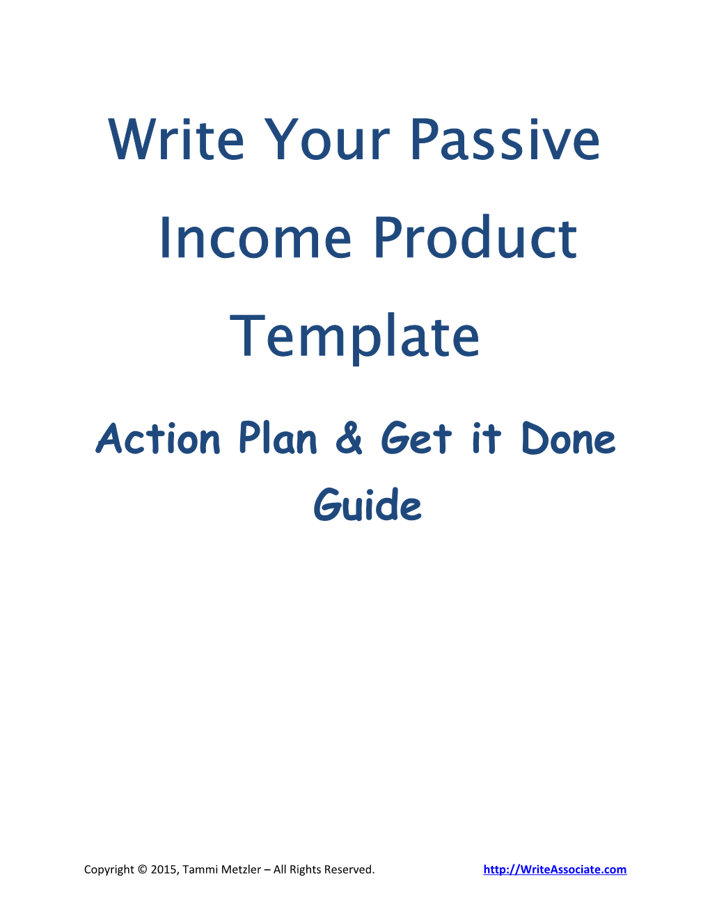 Write Your Passive Income Product Template