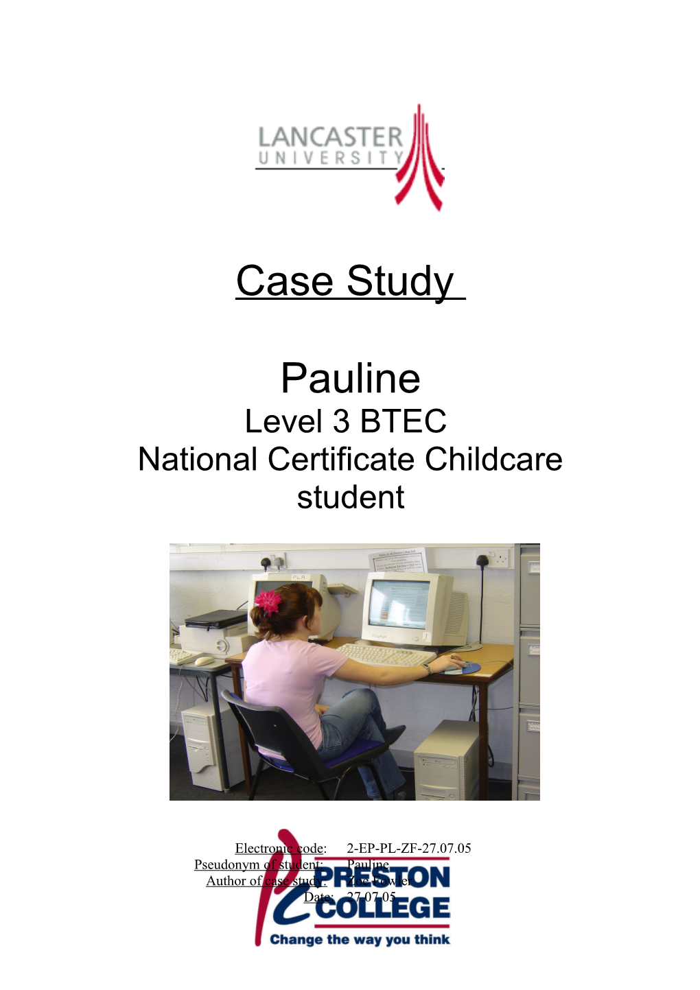 National Certificate Childcare Student