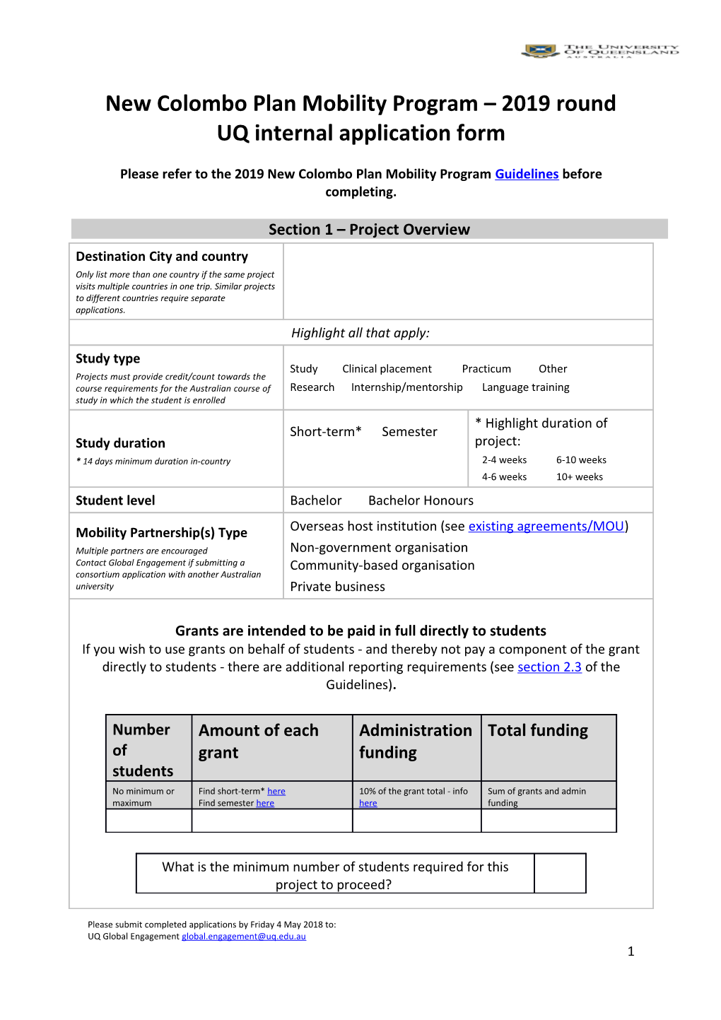 New Colombo Plan Mobility Program 2019 Round