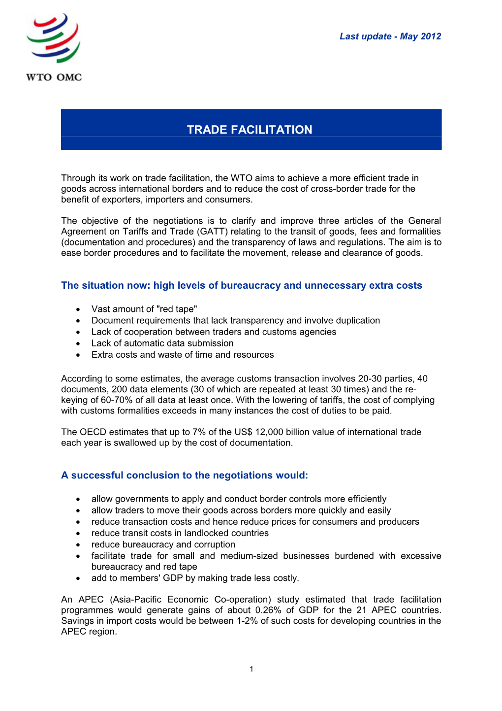 Trade Facilitation