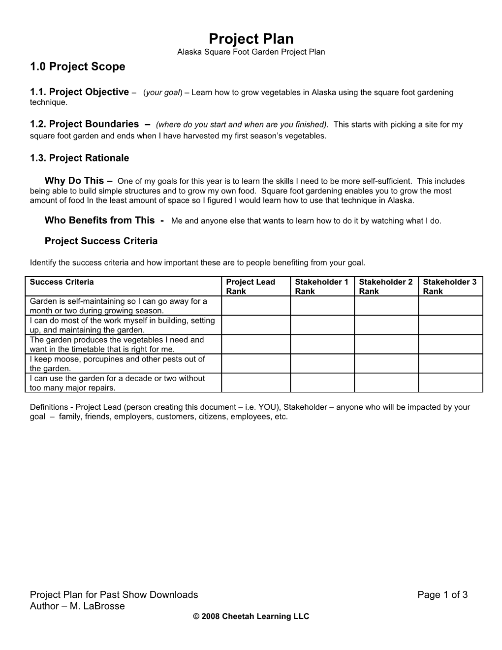 Alaskasquarefootgarden Project Plan