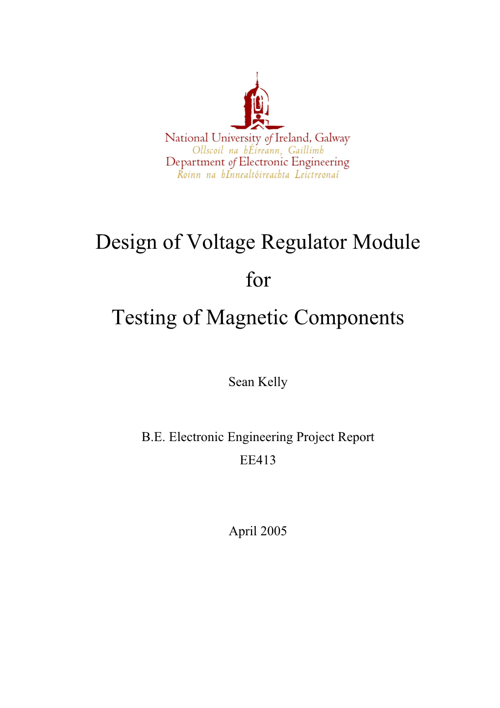 Design of Voltage Regulator Module