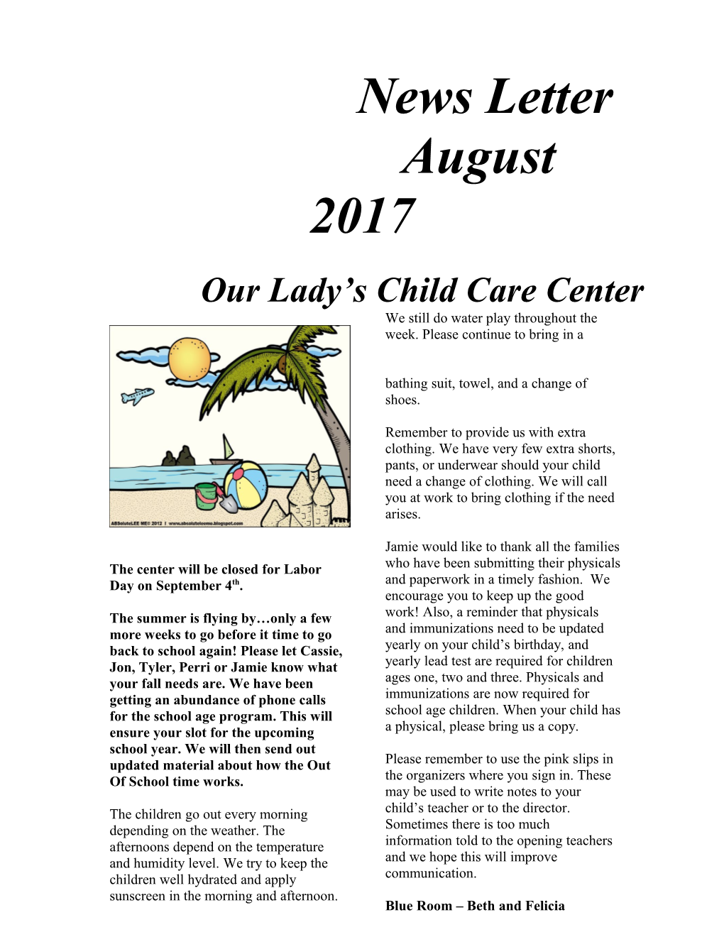 Our Lady S Child Care Center