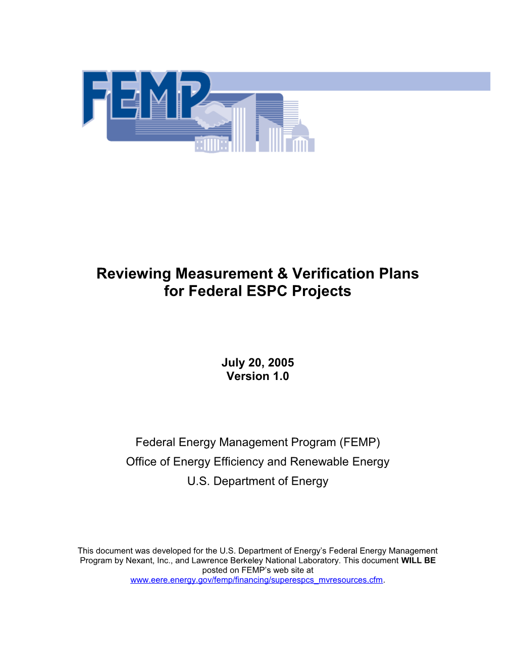Reviewing Measurement and Verification Plans for FEMP Super ESPC Projects