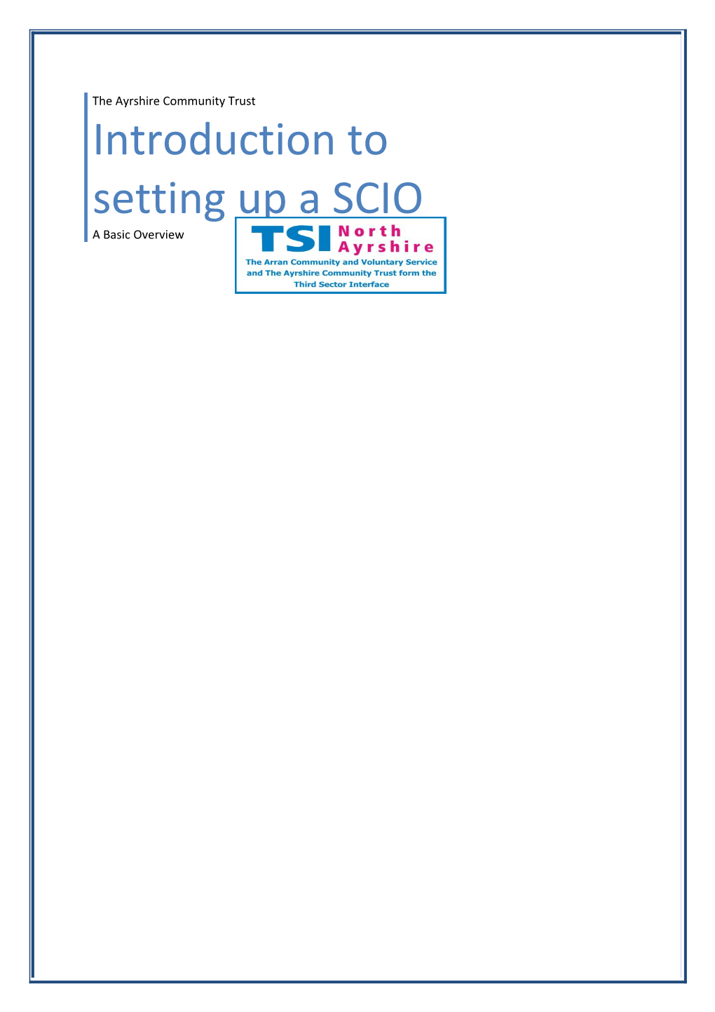 Introduction to Setting up a SCIO