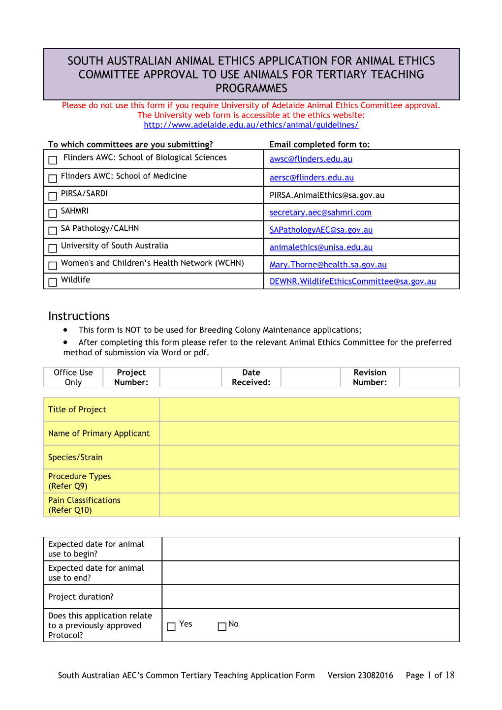 Aec Teaching Form