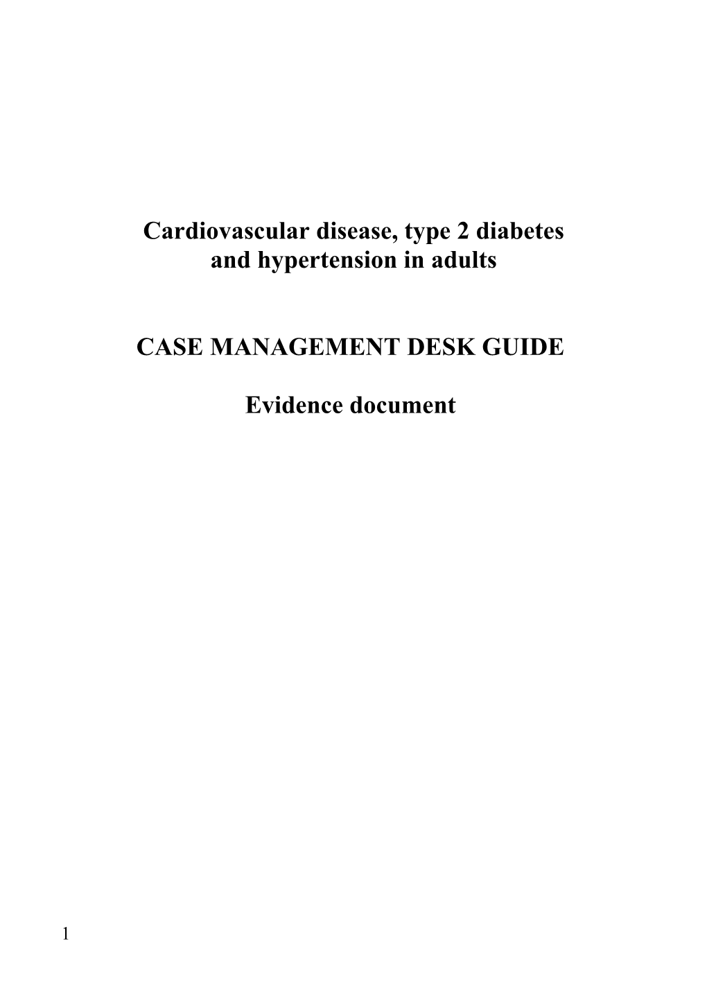 Diabetes Case Management Guideline