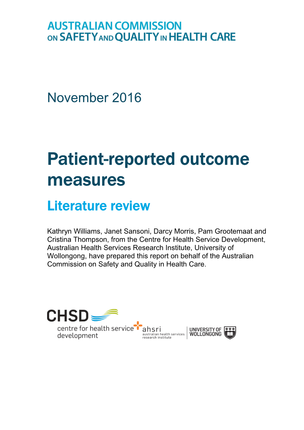 Patient-Reported Outcome Measures