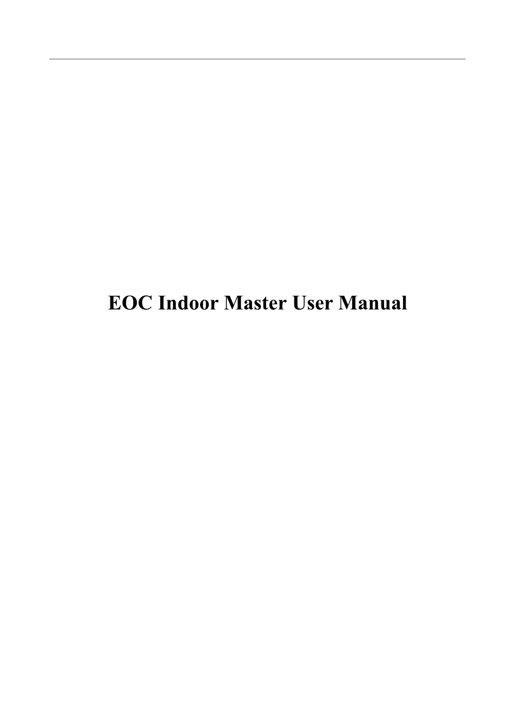 EOC Indoor Master User Manual