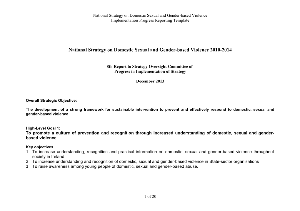 National Strategy on Domestic Sexual and Gender-Based Violence 2010-2014