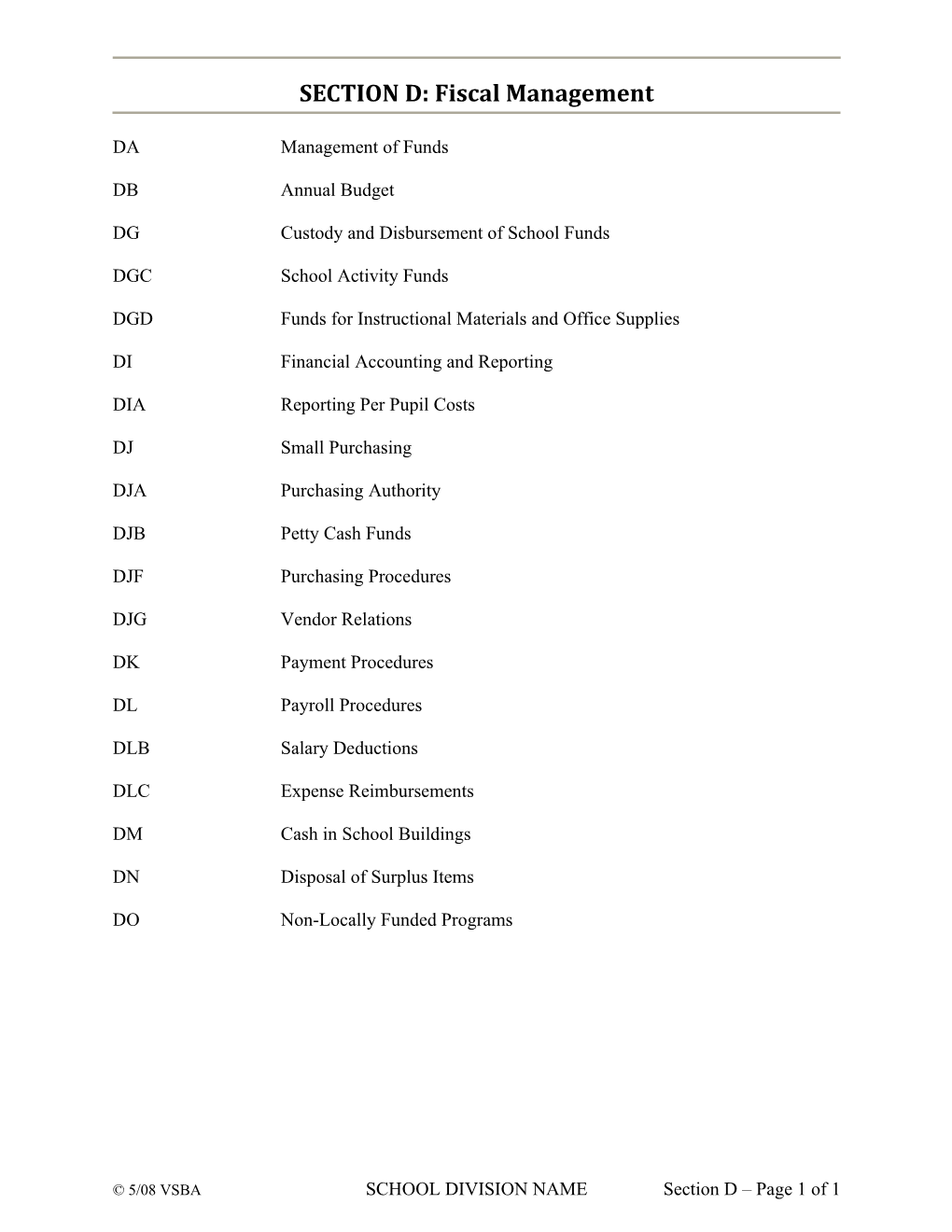 Dgcustody and Disbursement of School Funds