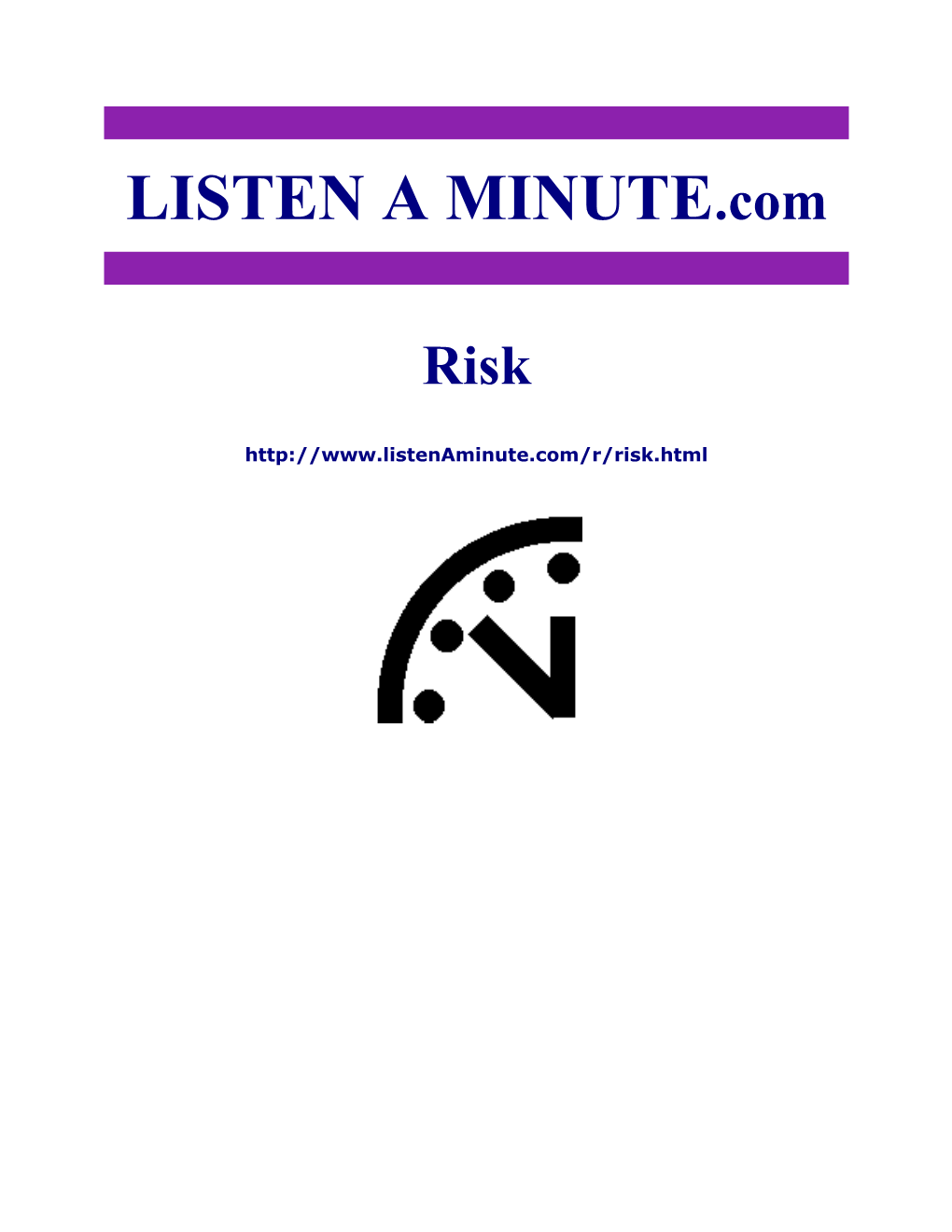 Listen a Minute.Com - ESL Listening - Risk