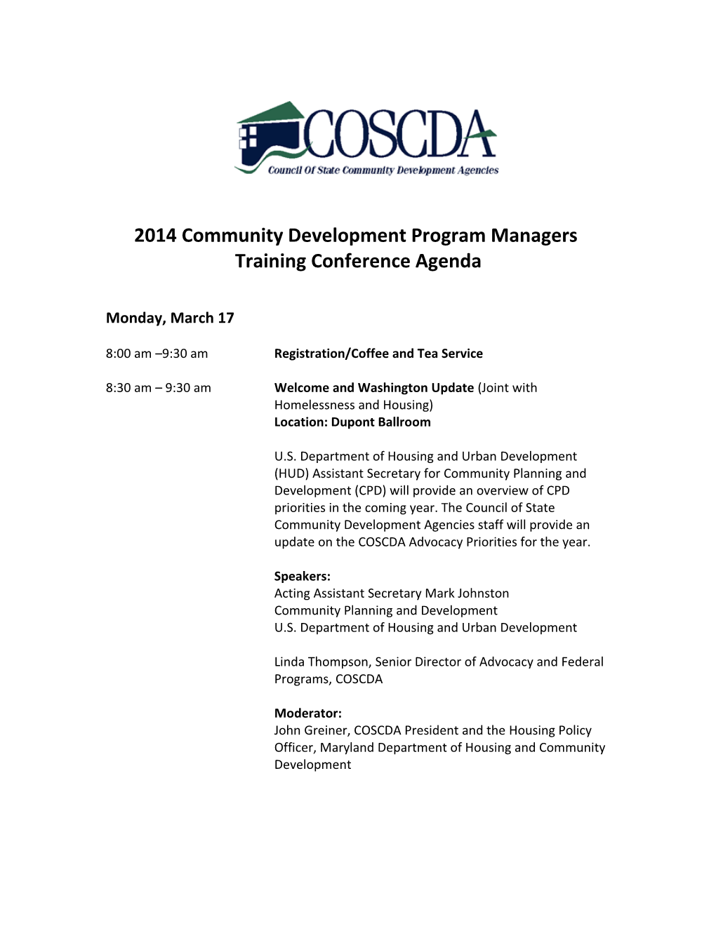 2014 Community Development Program Managers