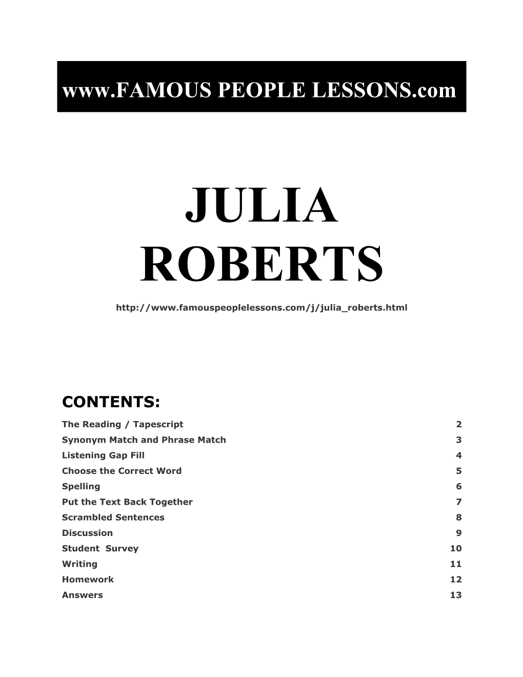 Famous People Lessons - Julia Roberts
