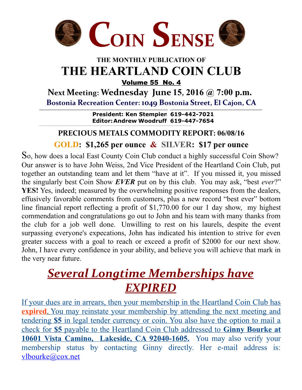 The Heartland Coin Club
