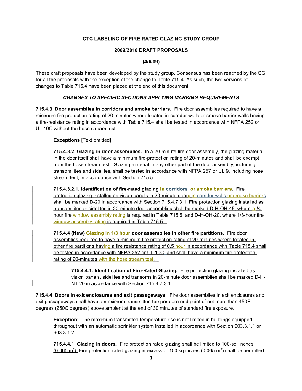 2009-2010 Labeling SG Draft Proposals