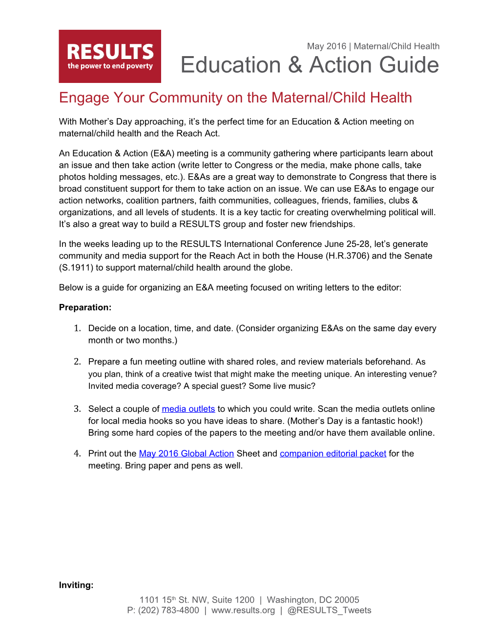 Engage Your Community on the Maternal/Child Health