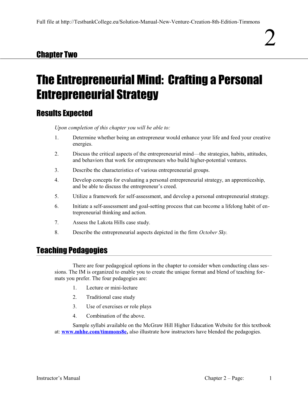 The Entrepreneurial Mind: Crafting a Personal Entrepreneurial Strategy