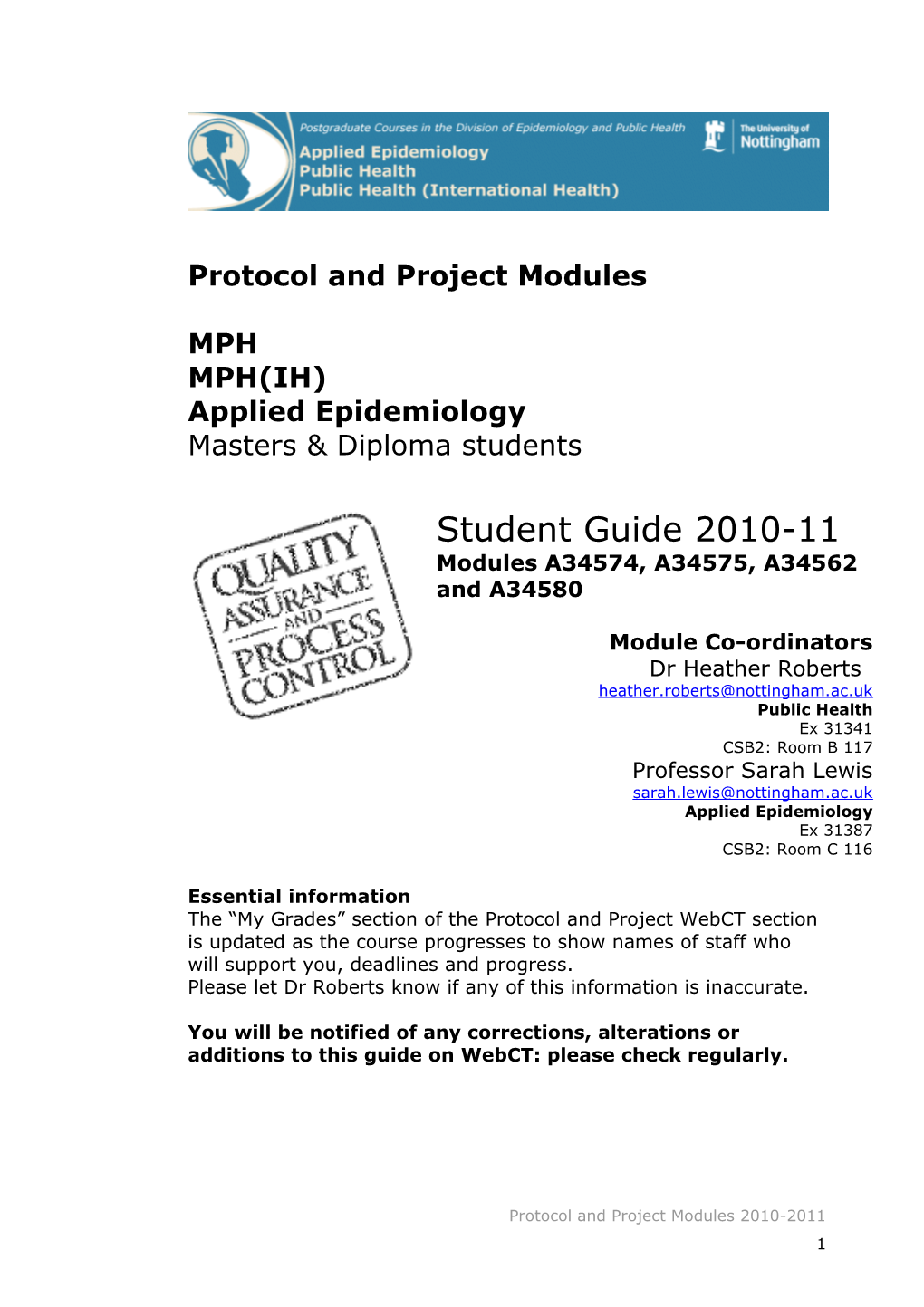 Protocol and Project Modules