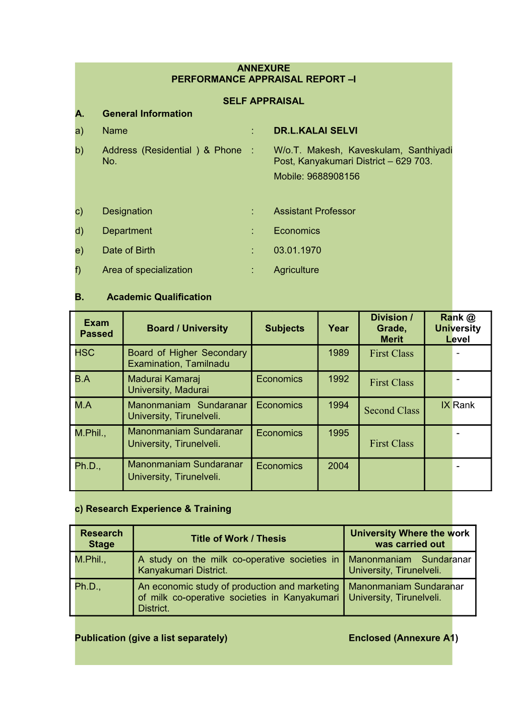 Students Successfully Completed in the Ph.D. Programme