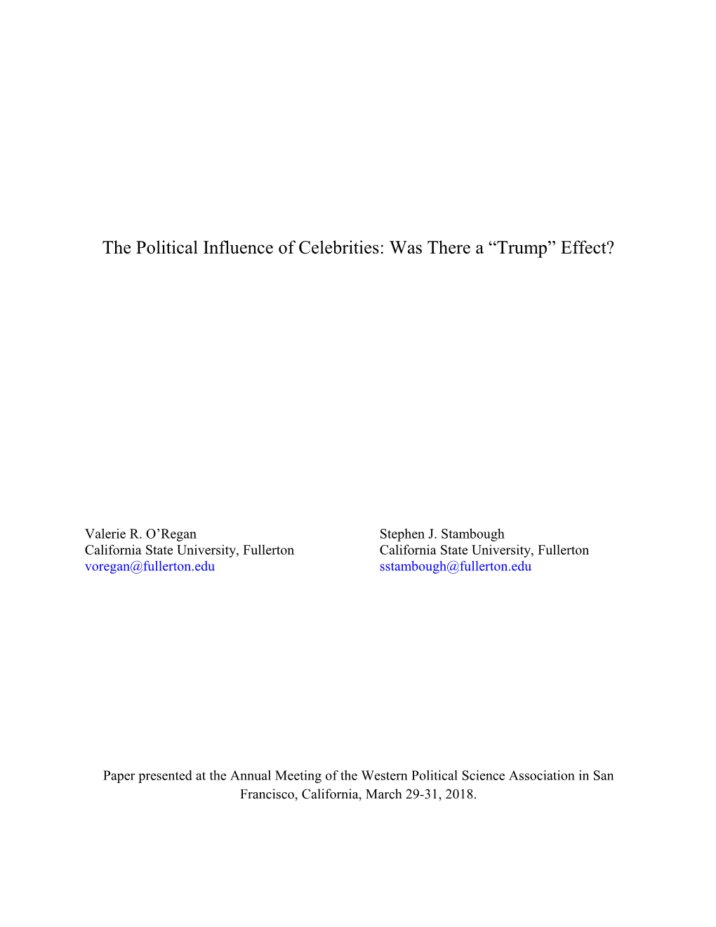 The Political Influence of Celebrities: Was There a Trump Effect?