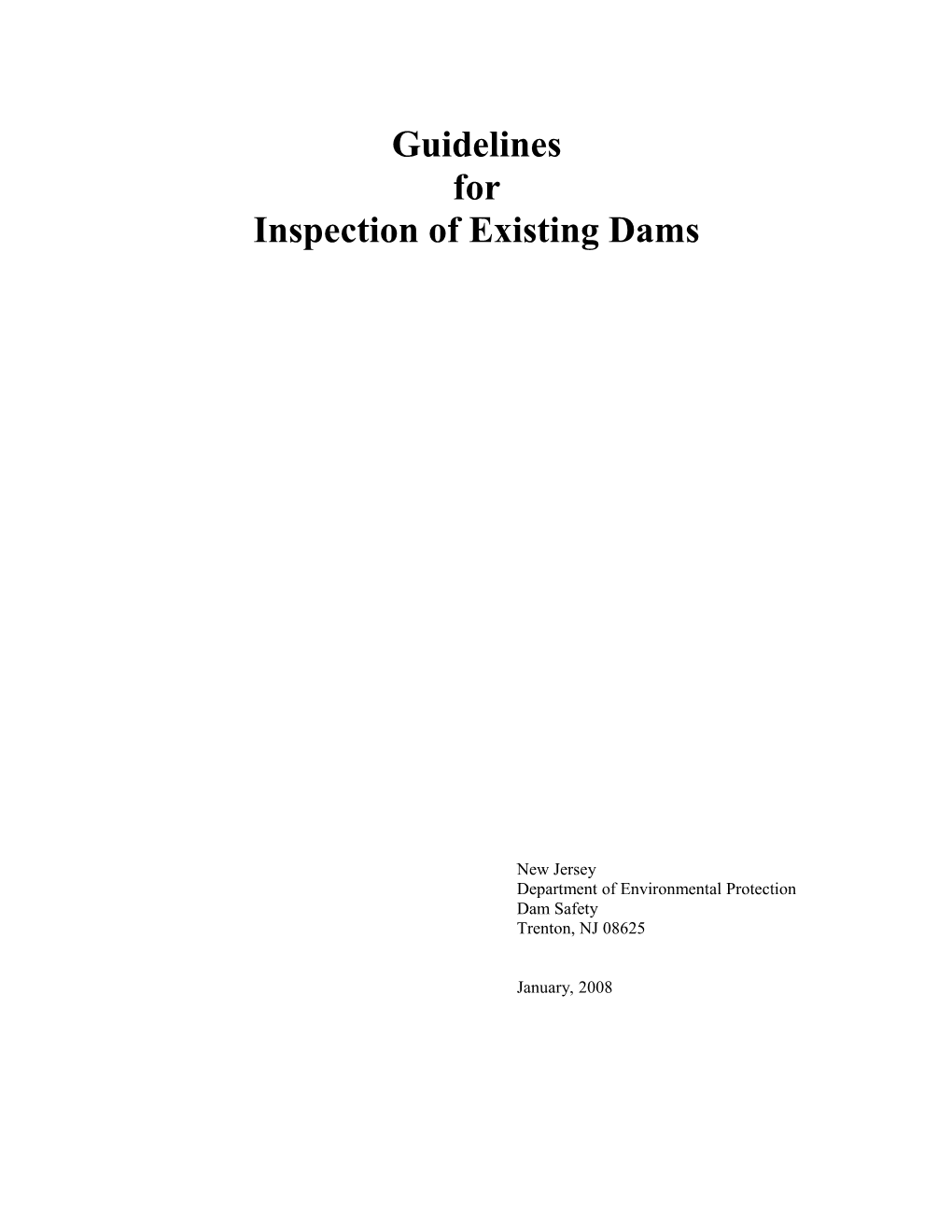 Guide for the Inspection and Preparation of a Report