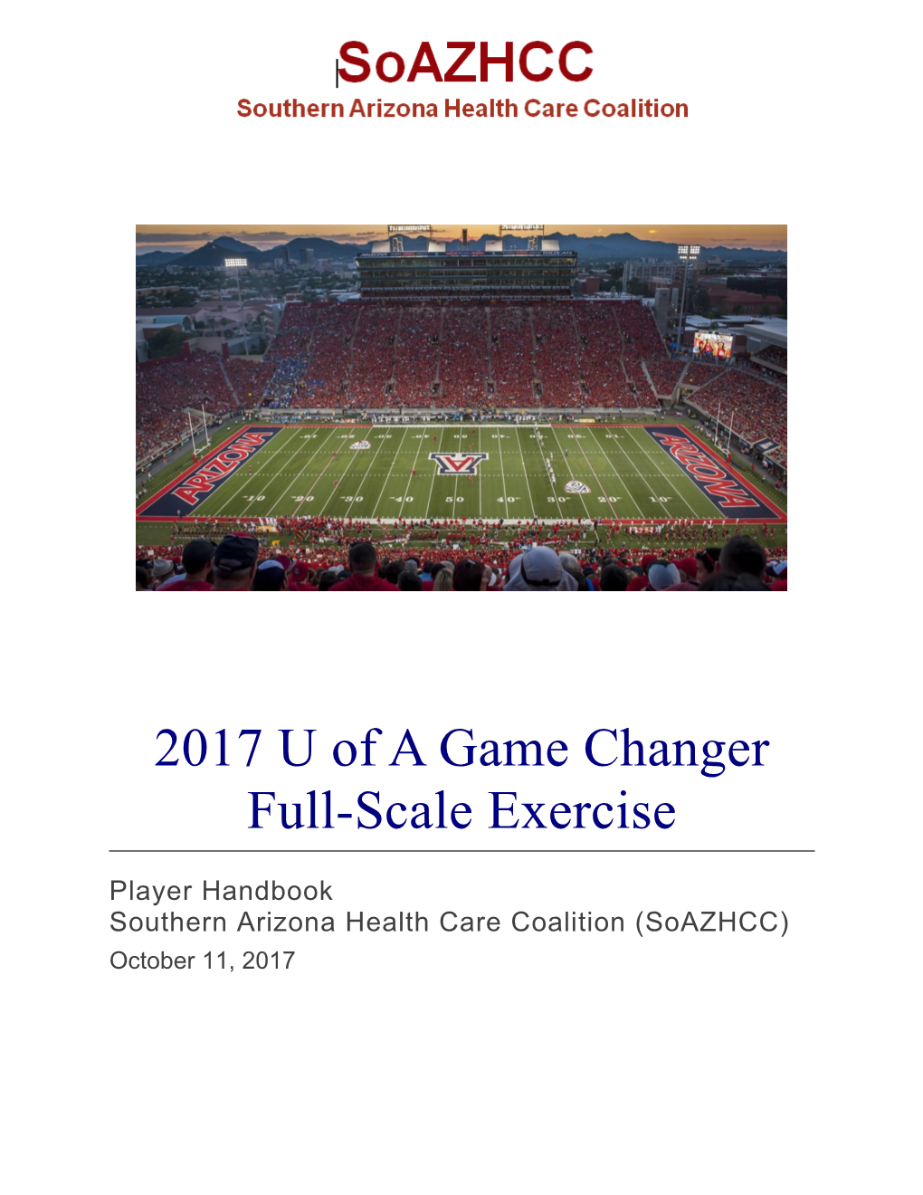 P Layer Handbook2017 U of a Game Changer Full-Scale Exercise