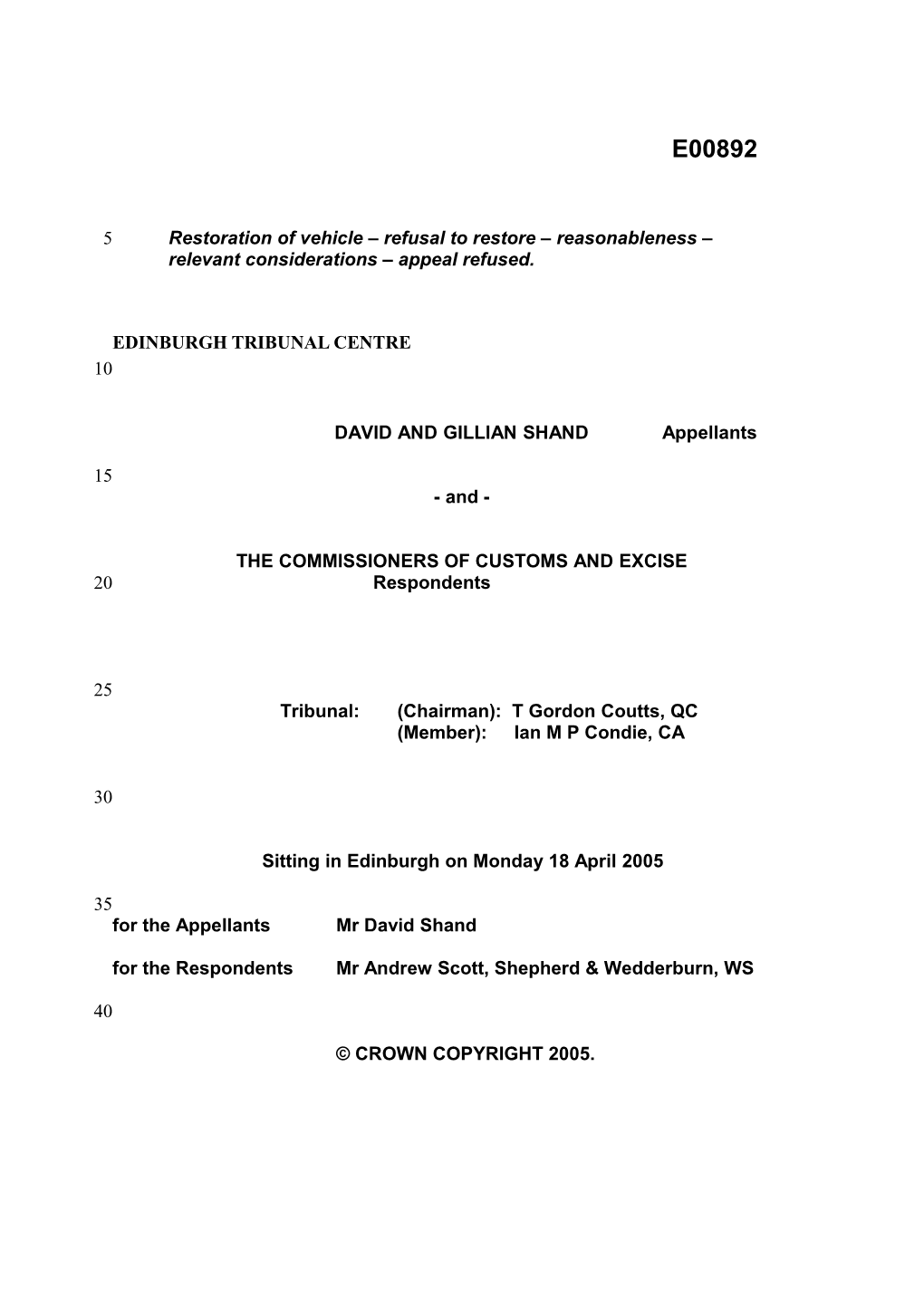 Restoration of Vehicle Refusal to Restore Reasonableness Relevant Considerations Appeal