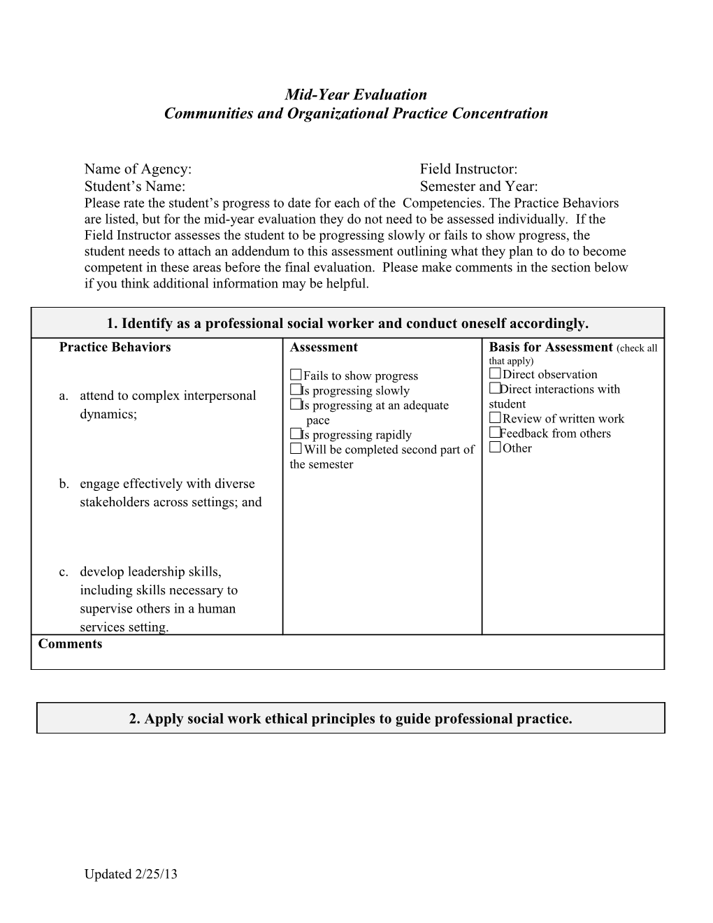 Communities and Organizational Practice Concentration