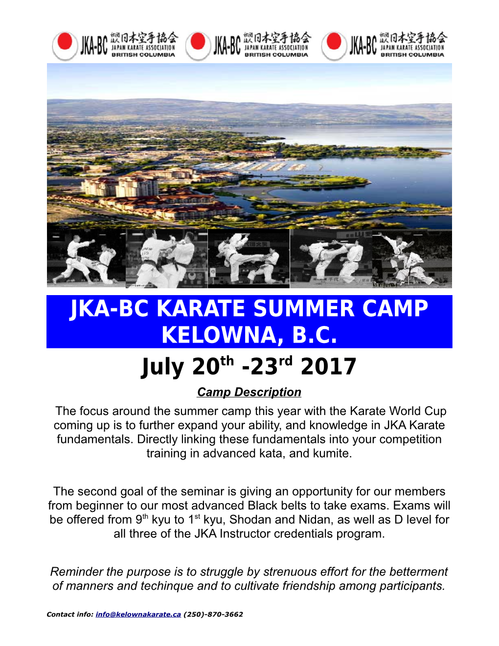 Jka-Bc Karate Summer Camp Kelowna, B.C