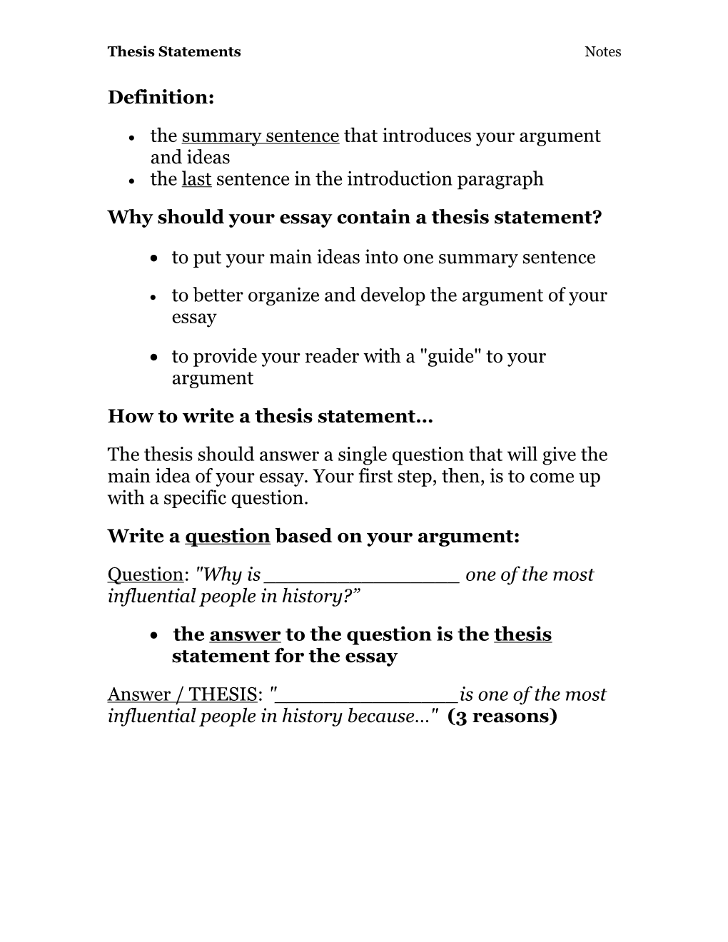 Why Should Your Essay Contain a Thesis Statement?