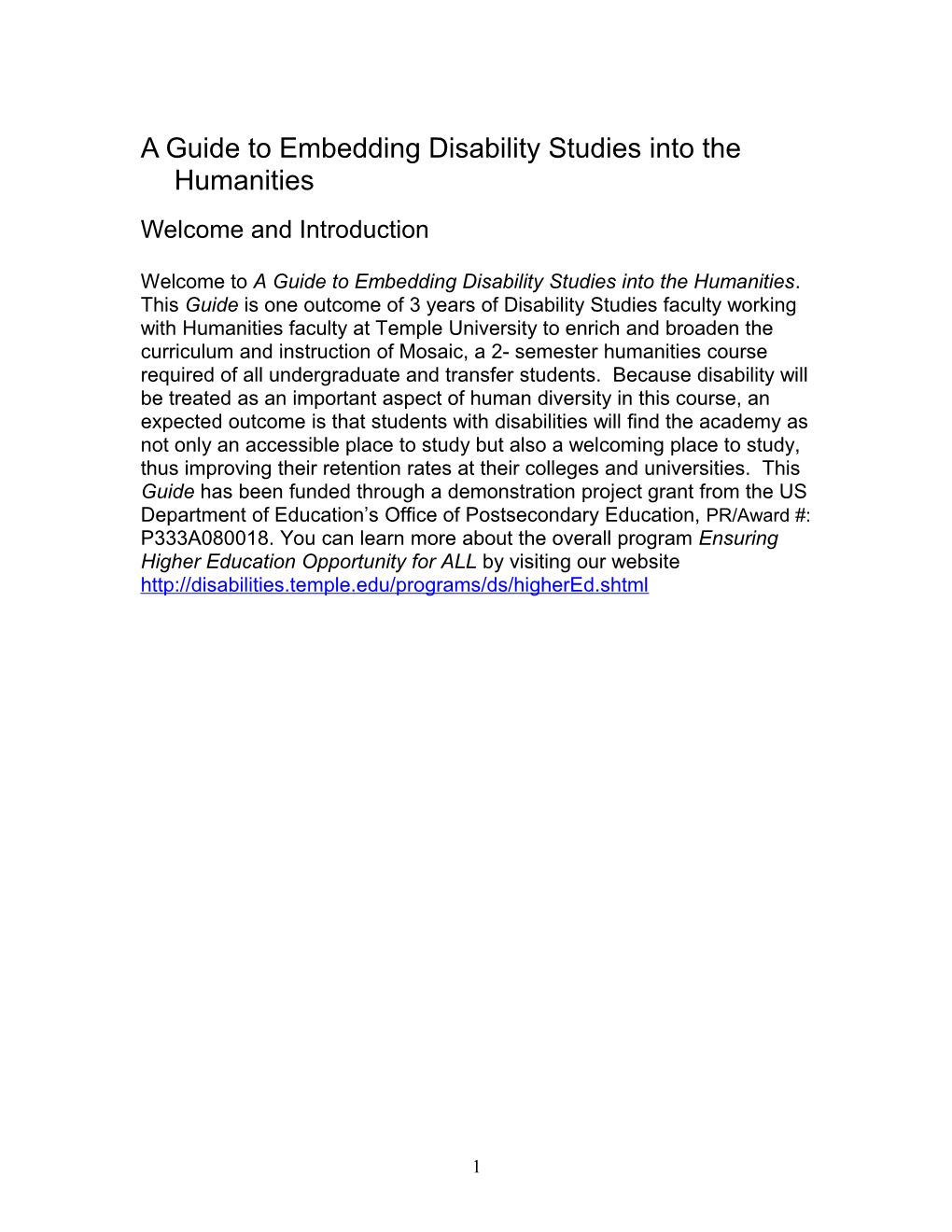 A Guide to Embedding Disability Studies Content Into the Humanities