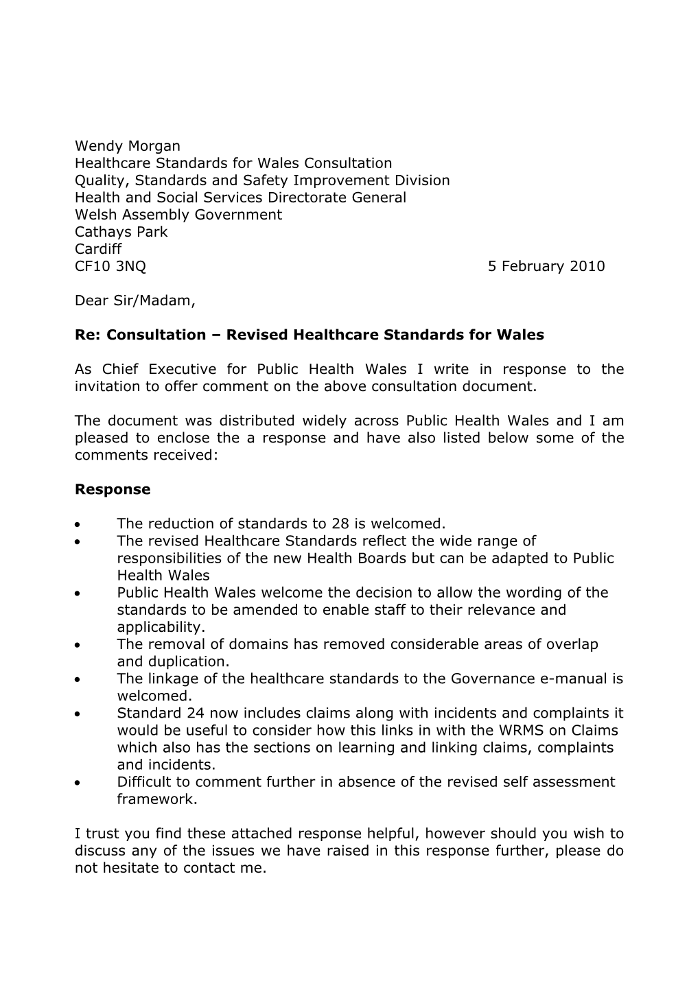 Healthcare Standards for Wales Consultation